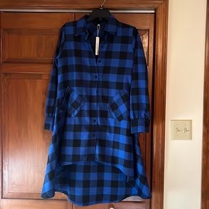 NWT Beautiful Long Flannel Shirt by Olrain